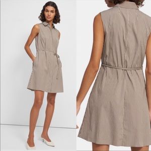 NWOT Theory Stripe Shirtdress in Cotton Poplin